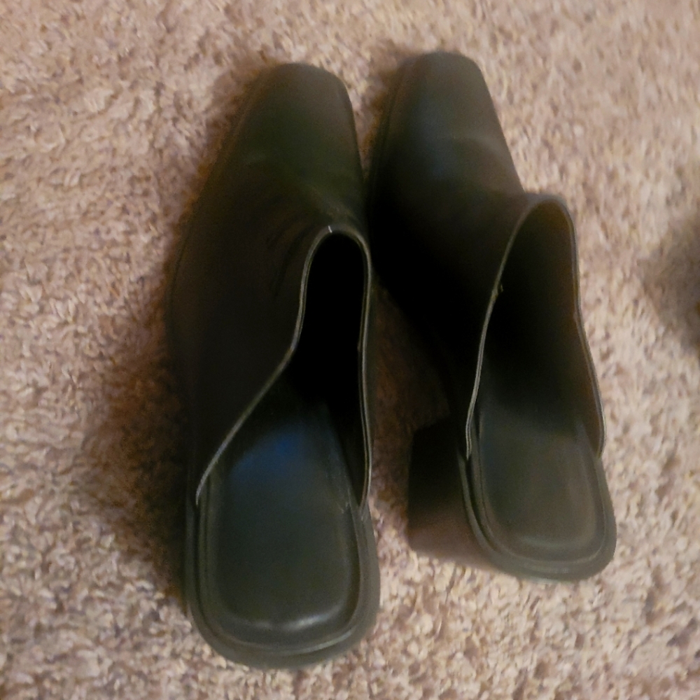 Black Heeled Boots/ Mules Gently Worn Size 10